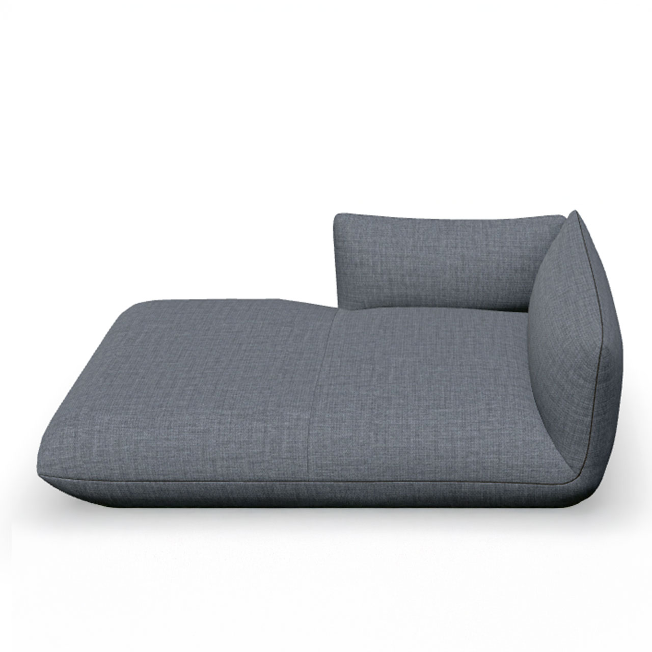 Liege mit Arm-/Rückenlehne rechts aus grauem Stoff