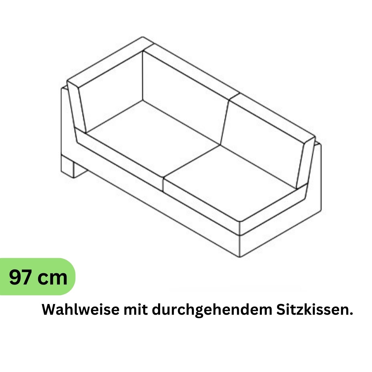COR Conseta: Skizze Eckabschlusselement 97 cm 40459