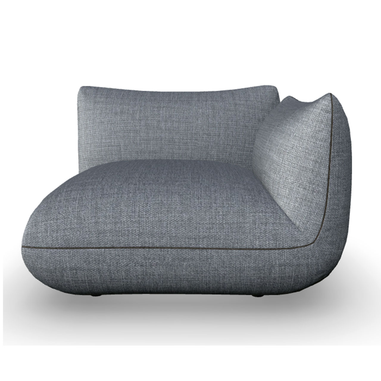 Kleines Element mit Rückenlehne rechts aus grauem Stoff