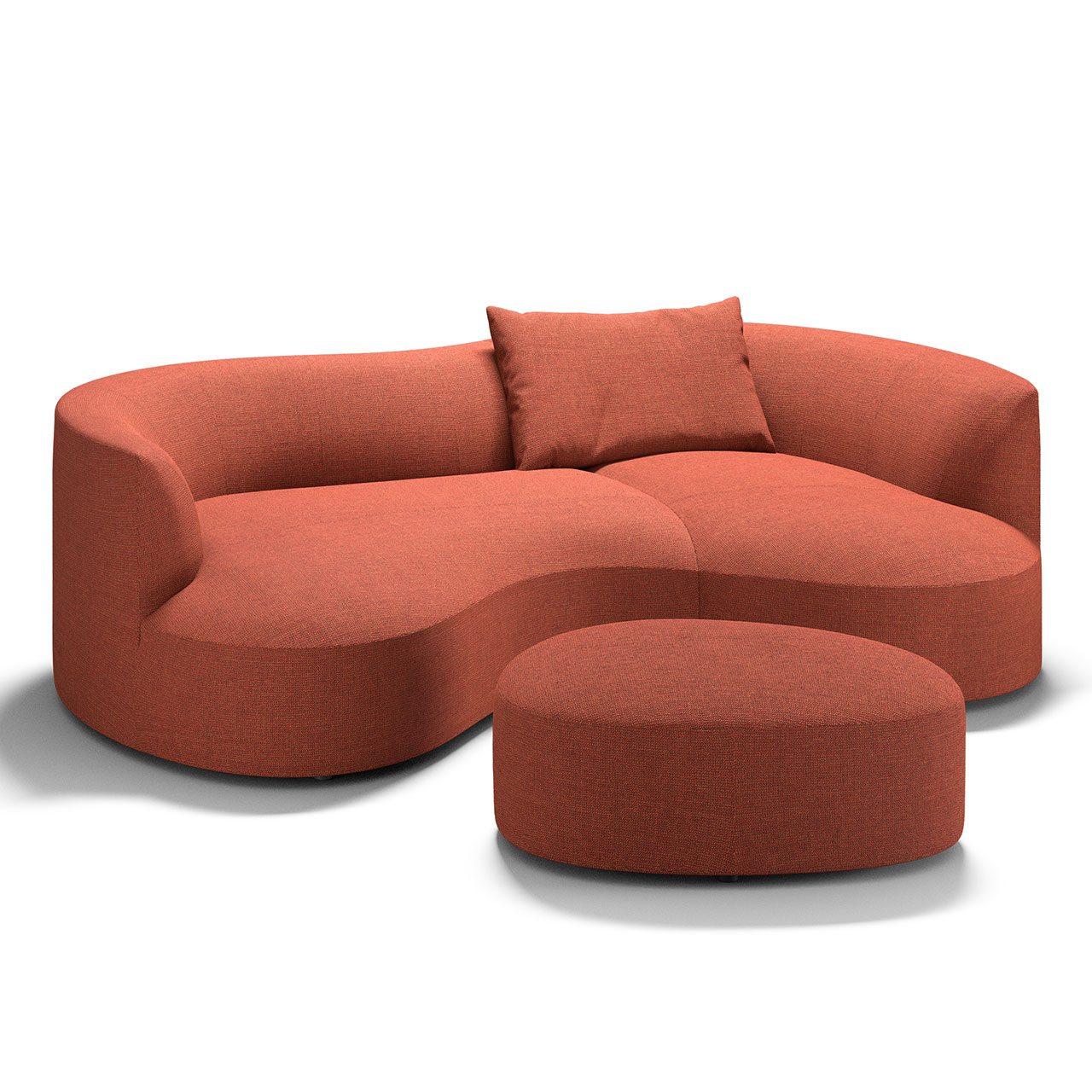 Gleiches Sofa mit dem passenden Hocker