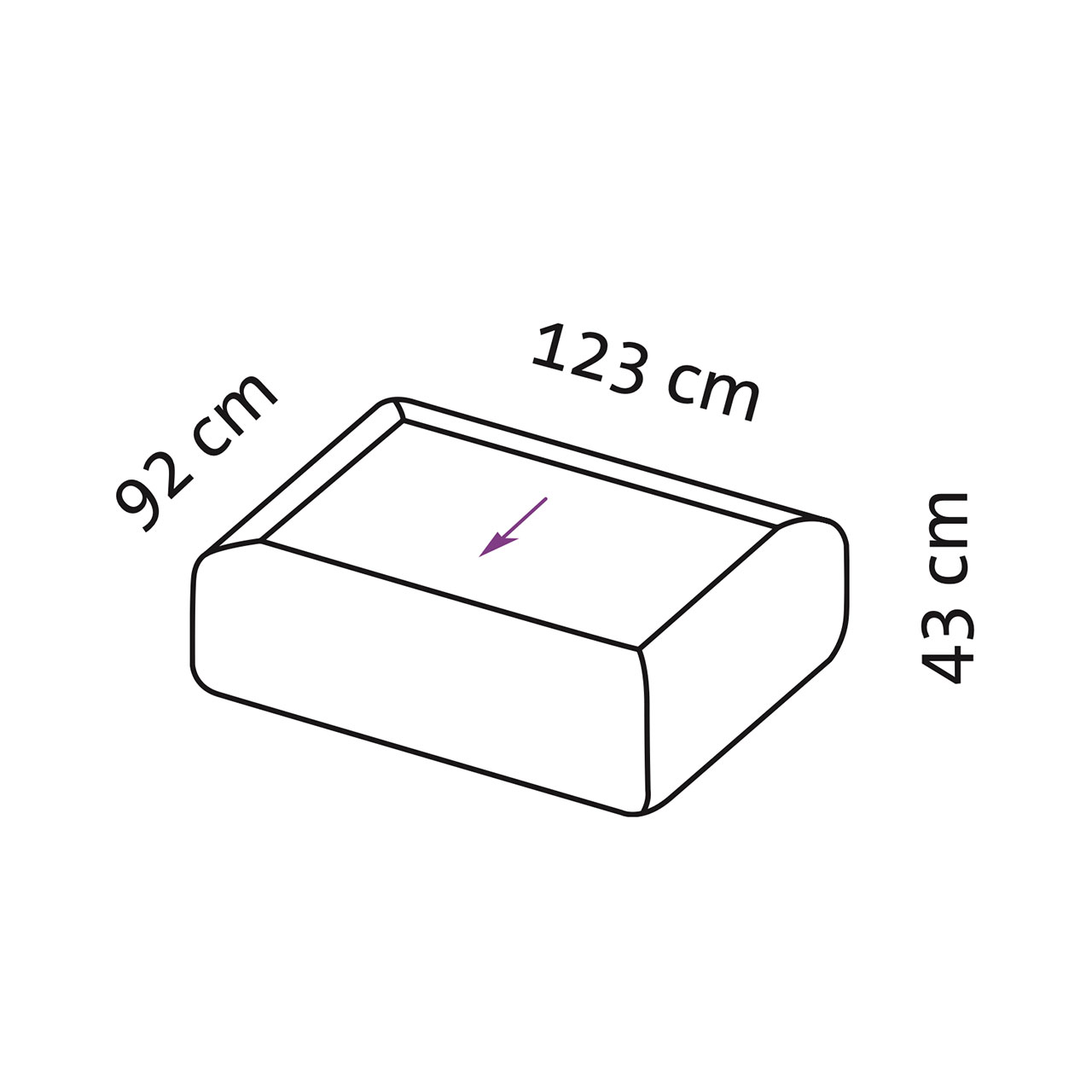 Maßzeichnung für Hocker all together von brühl.