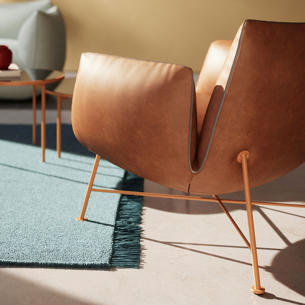 Detailaufnahme des Drahtgestells des Jalis Clubsessels