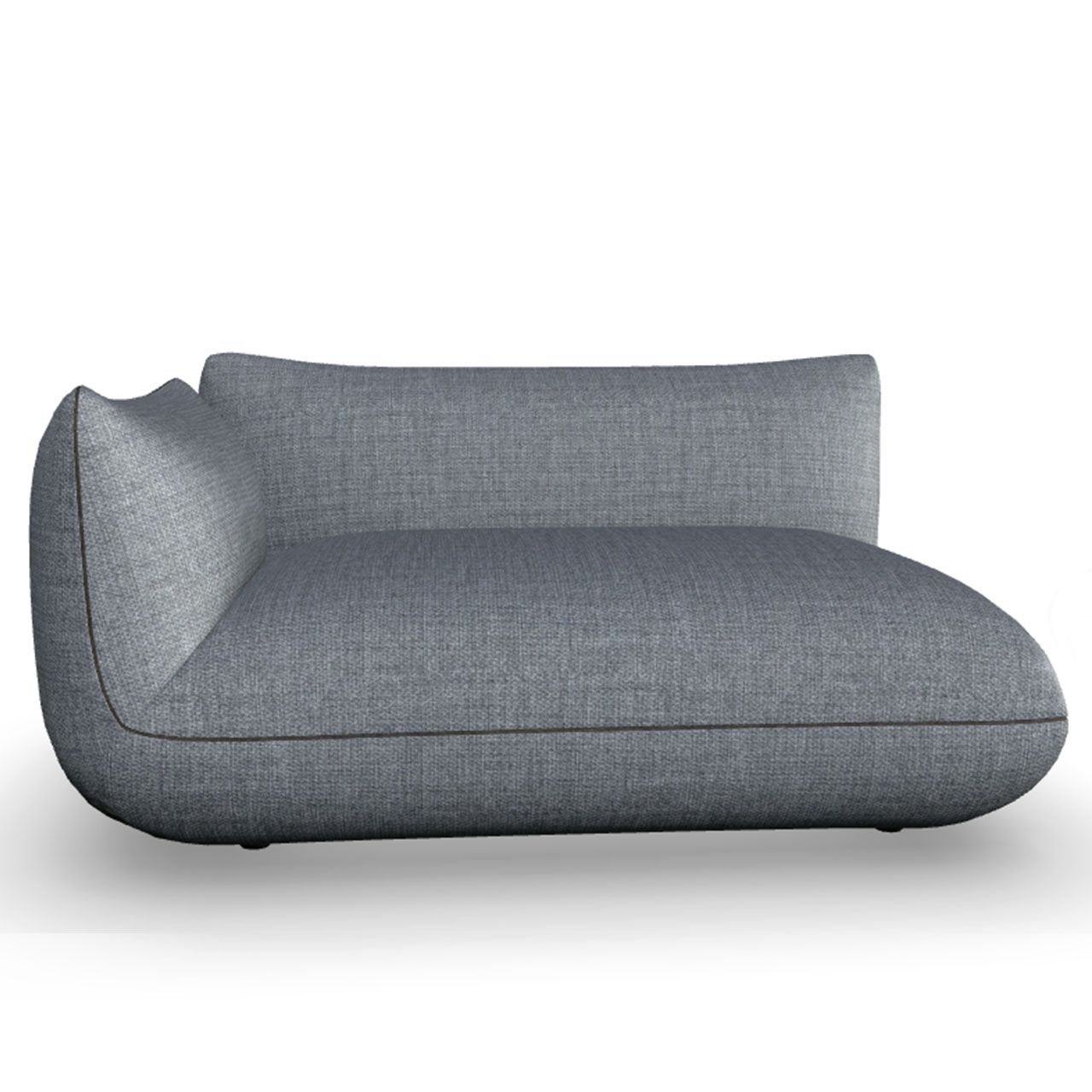 Großes Element mit Armlehne links aus grauem Stoff