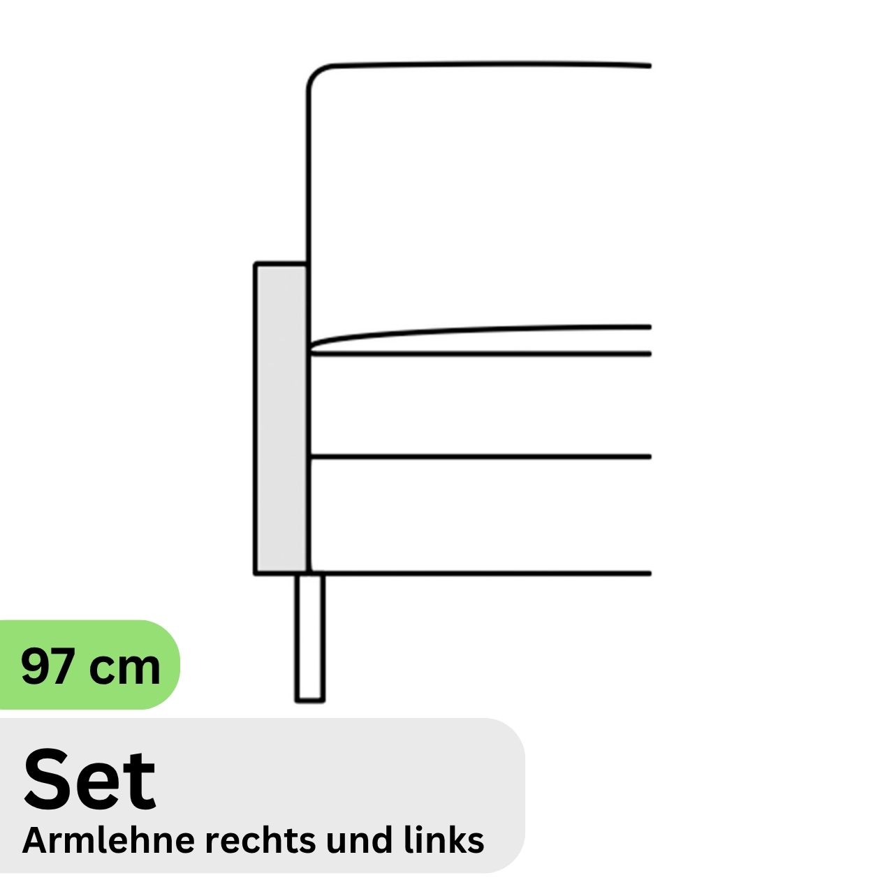 COR Conseta: Skizze Armlehne 97 cm Set 44990