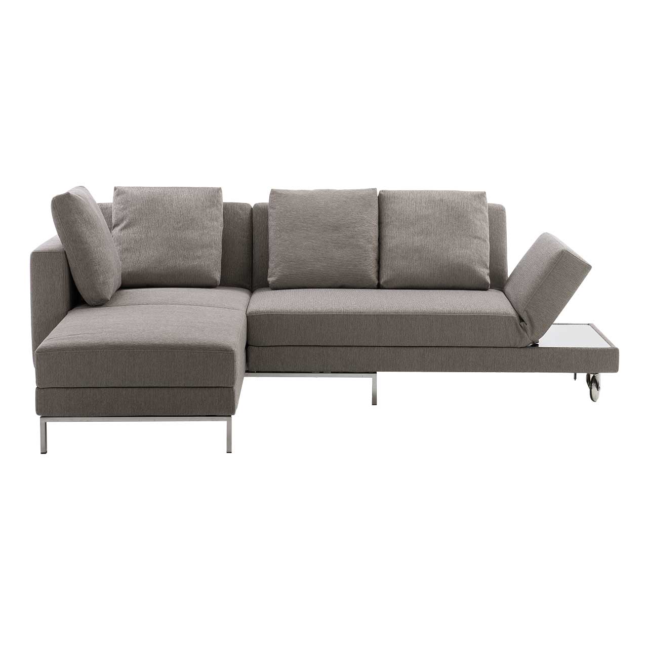 Eckgarnitur von brühl four-two compact mit schwenkbarem Longchair rechts.