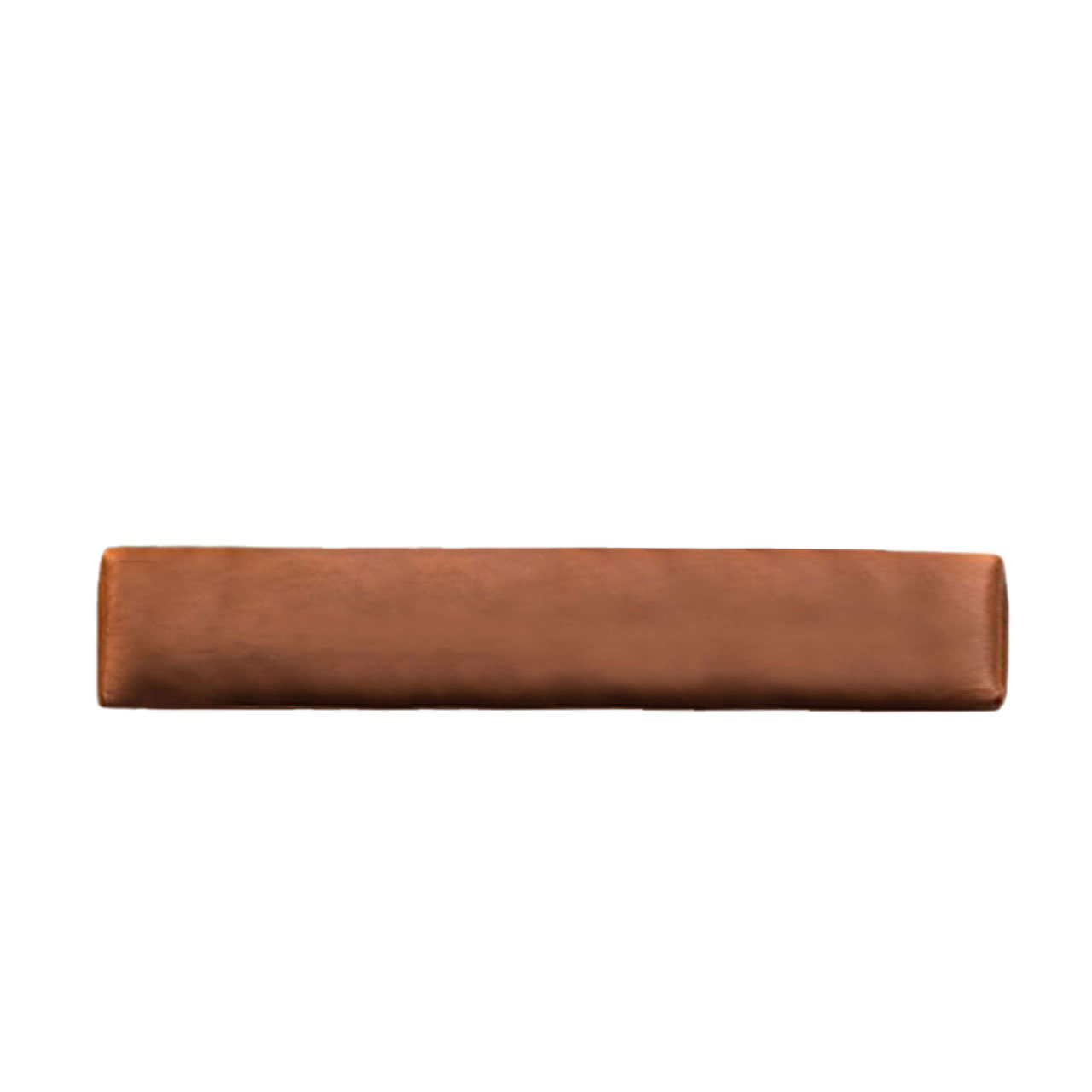 Langes Keilkissen in braunem Leder.