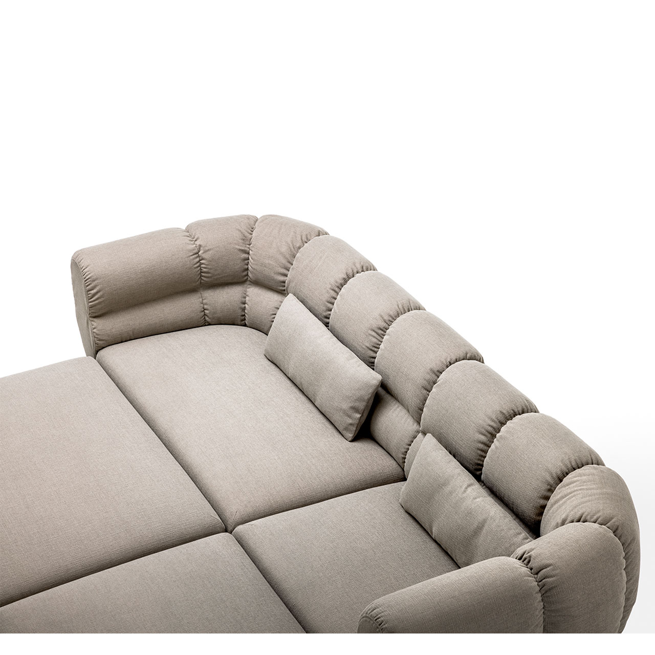 Detailansicht auf Sitzfläche einer Polstergarnitur brühl magnolia.