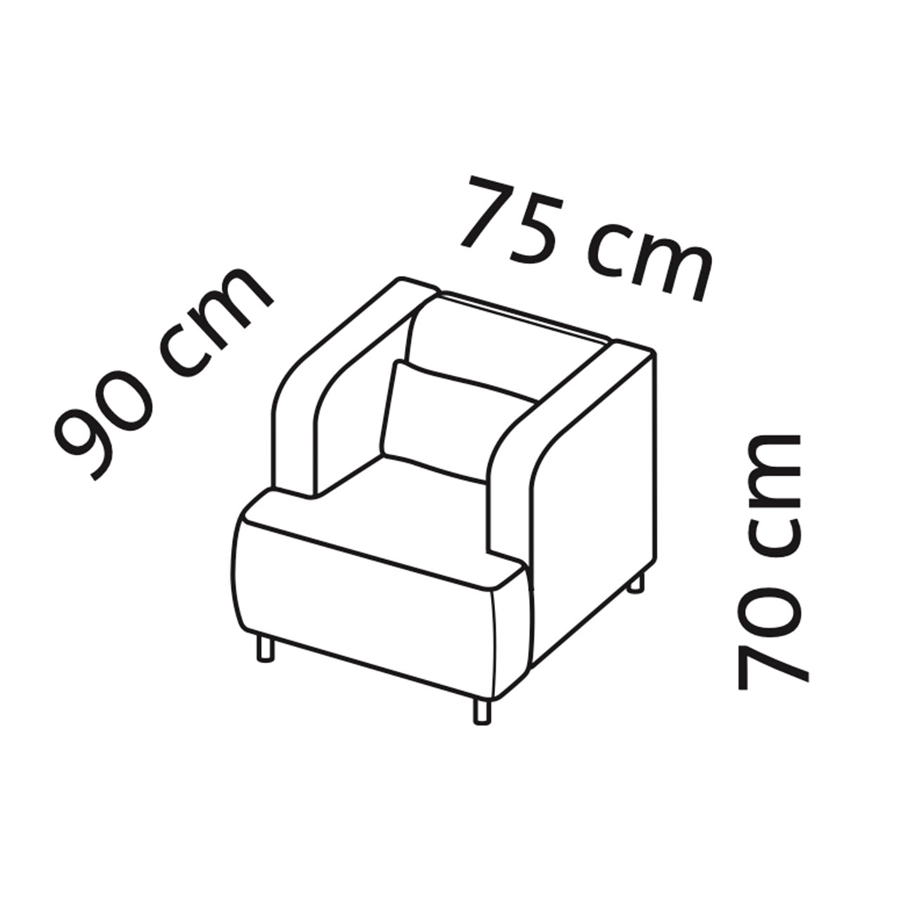 Maßzeichnung brühl aoyama Sessel