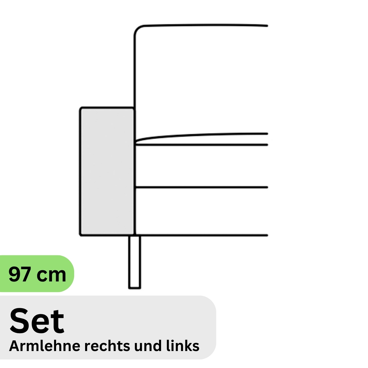 COR Conseta: Skizze Armlehne 97 cm Set 49930