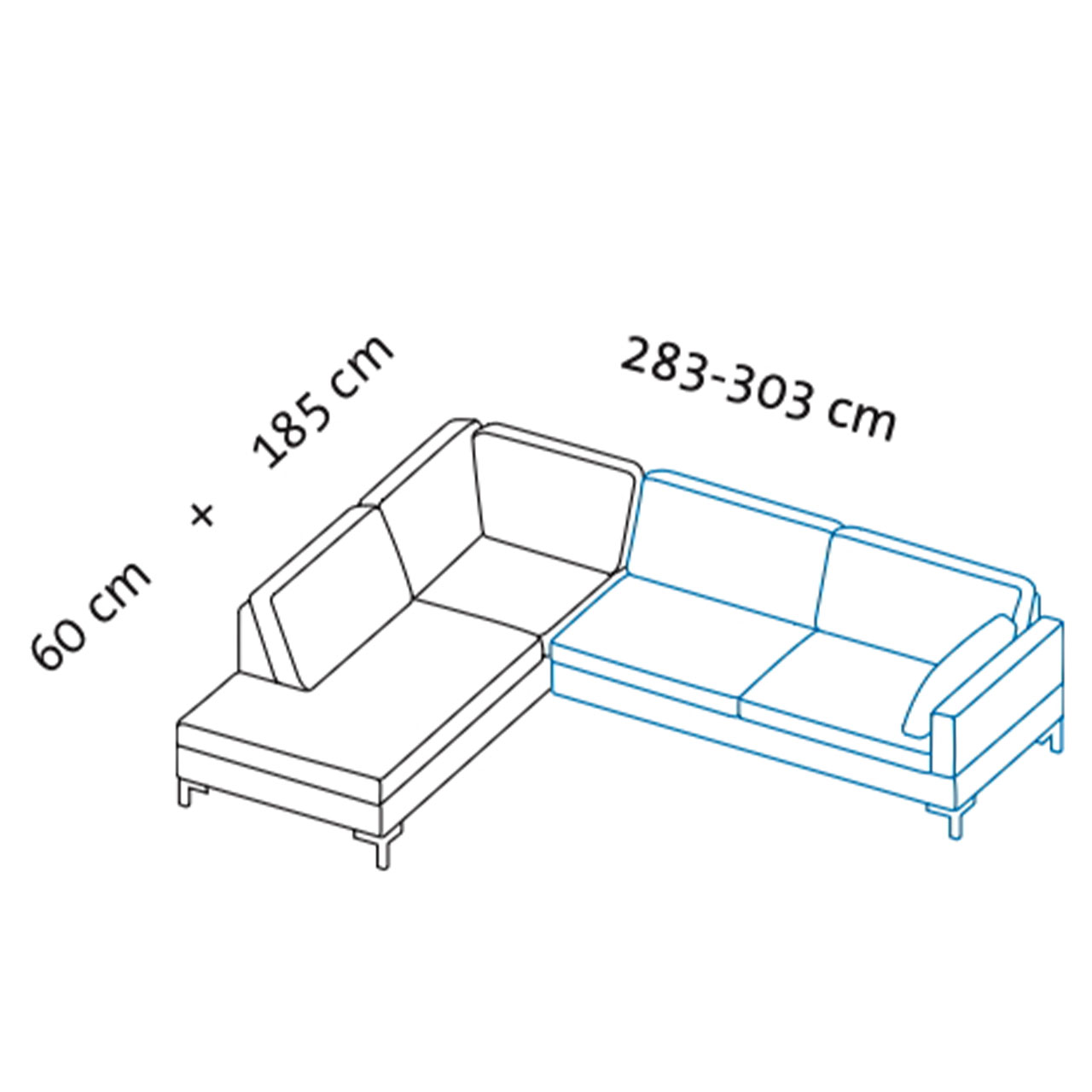 Maßzeichnung alba system Garnitur D1 + Y2