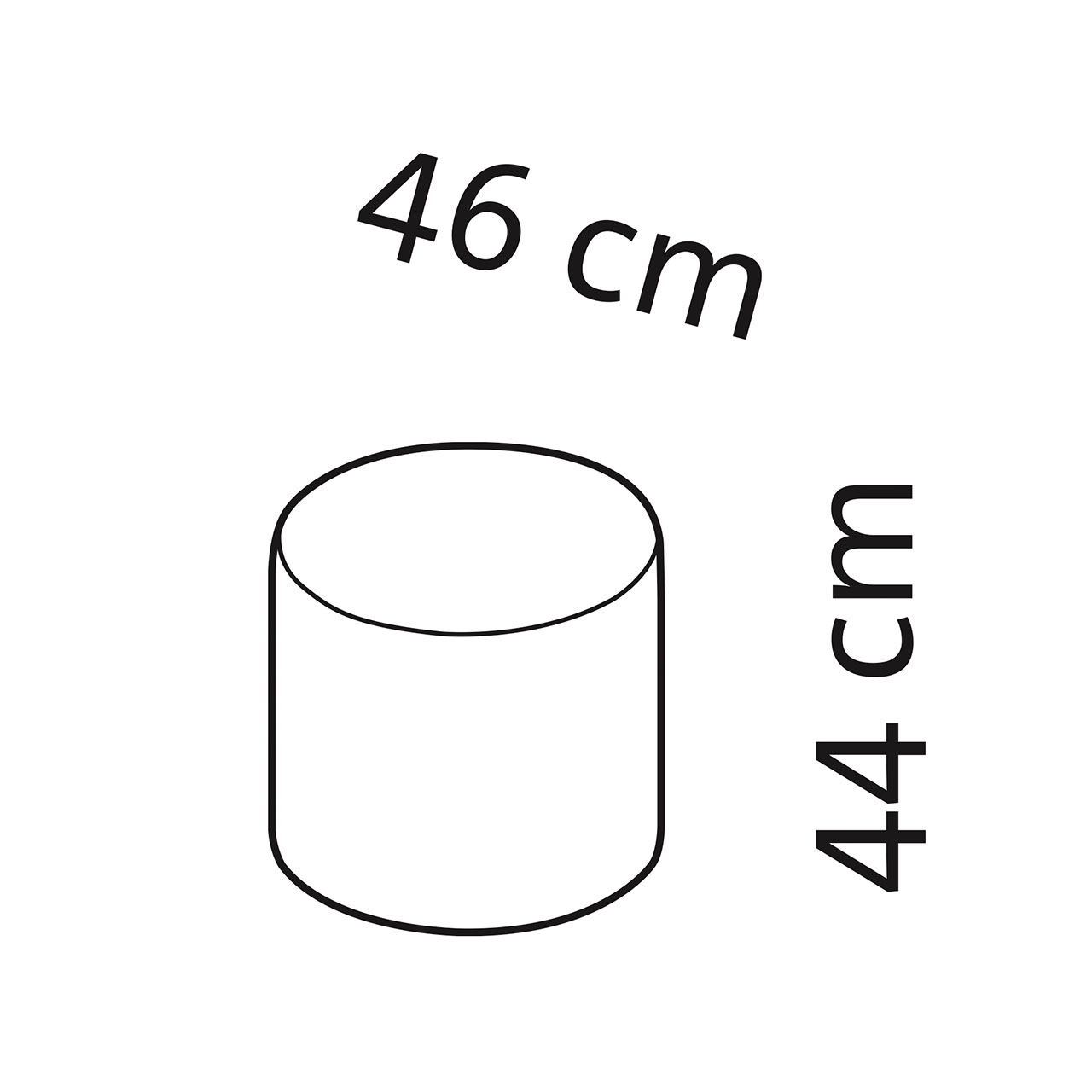 Maßzeichnung für den Hocker armand 71661.