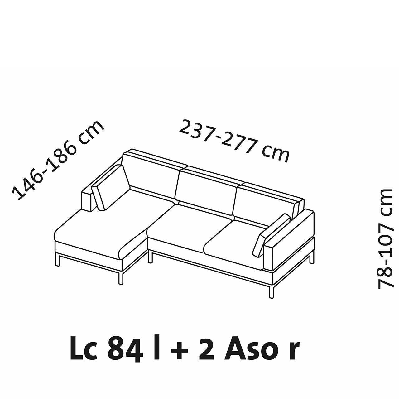 Maßzeichnung brühl tomo compact Eckgarnitur