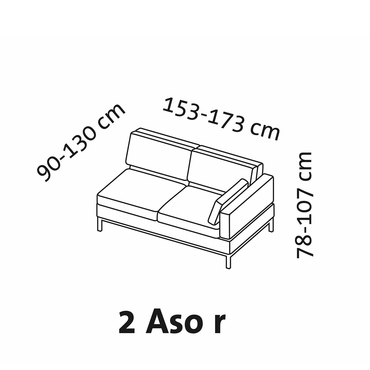 Maßzeichnung brühl tomo soft Anstellsofa