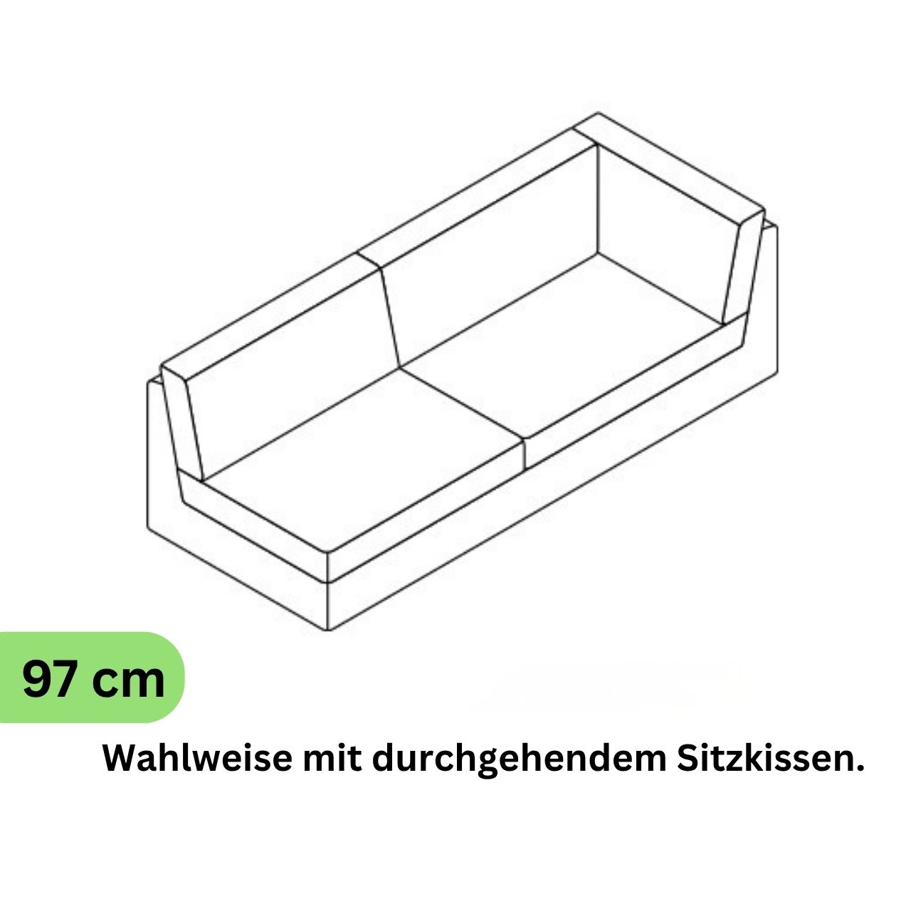 COR Conseta: Skizze Eckabschlusselement 97 cm 40896