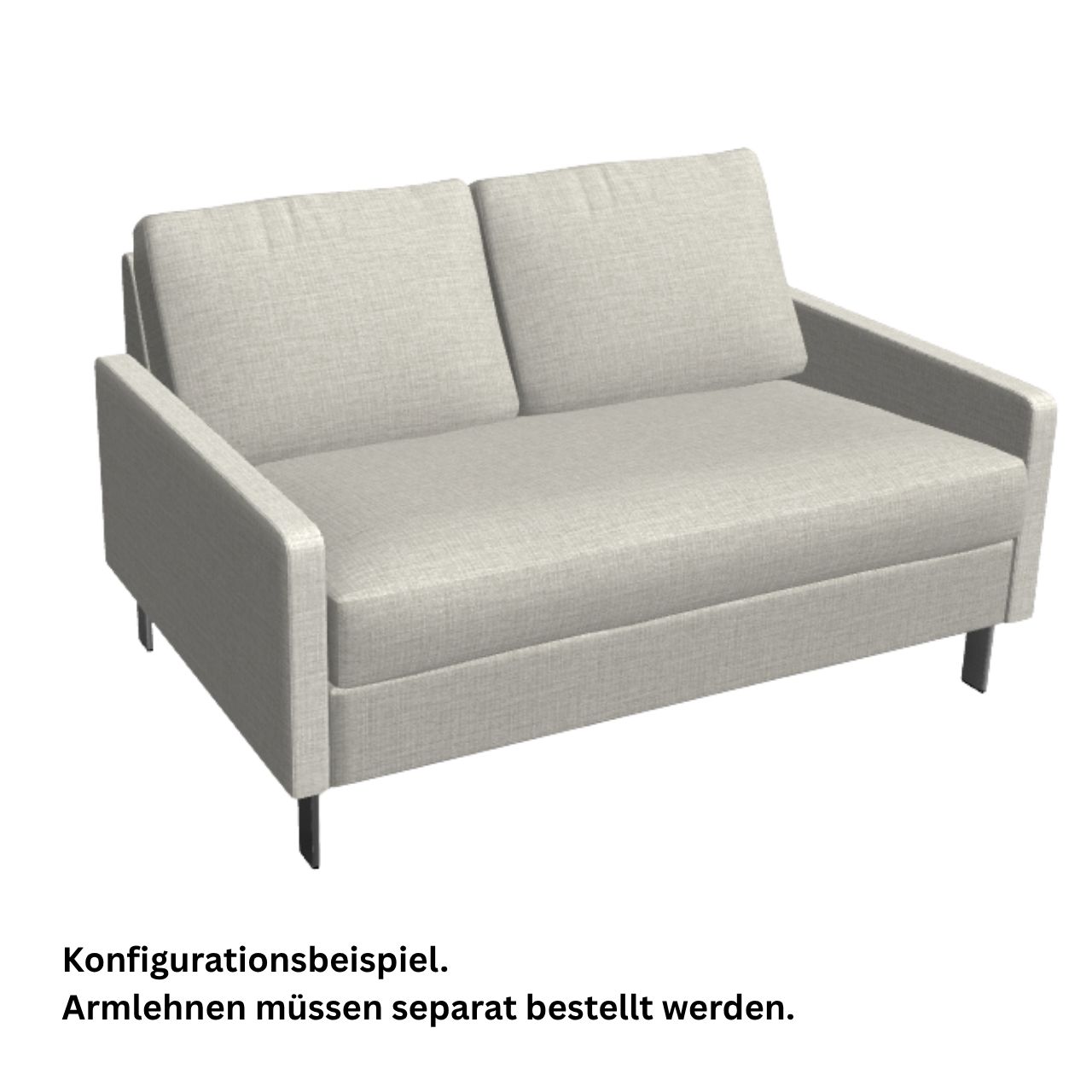COR Conseta Sofa-Korpus 40260 Breite 120 cm mit durchgehendem Sitzpolster.