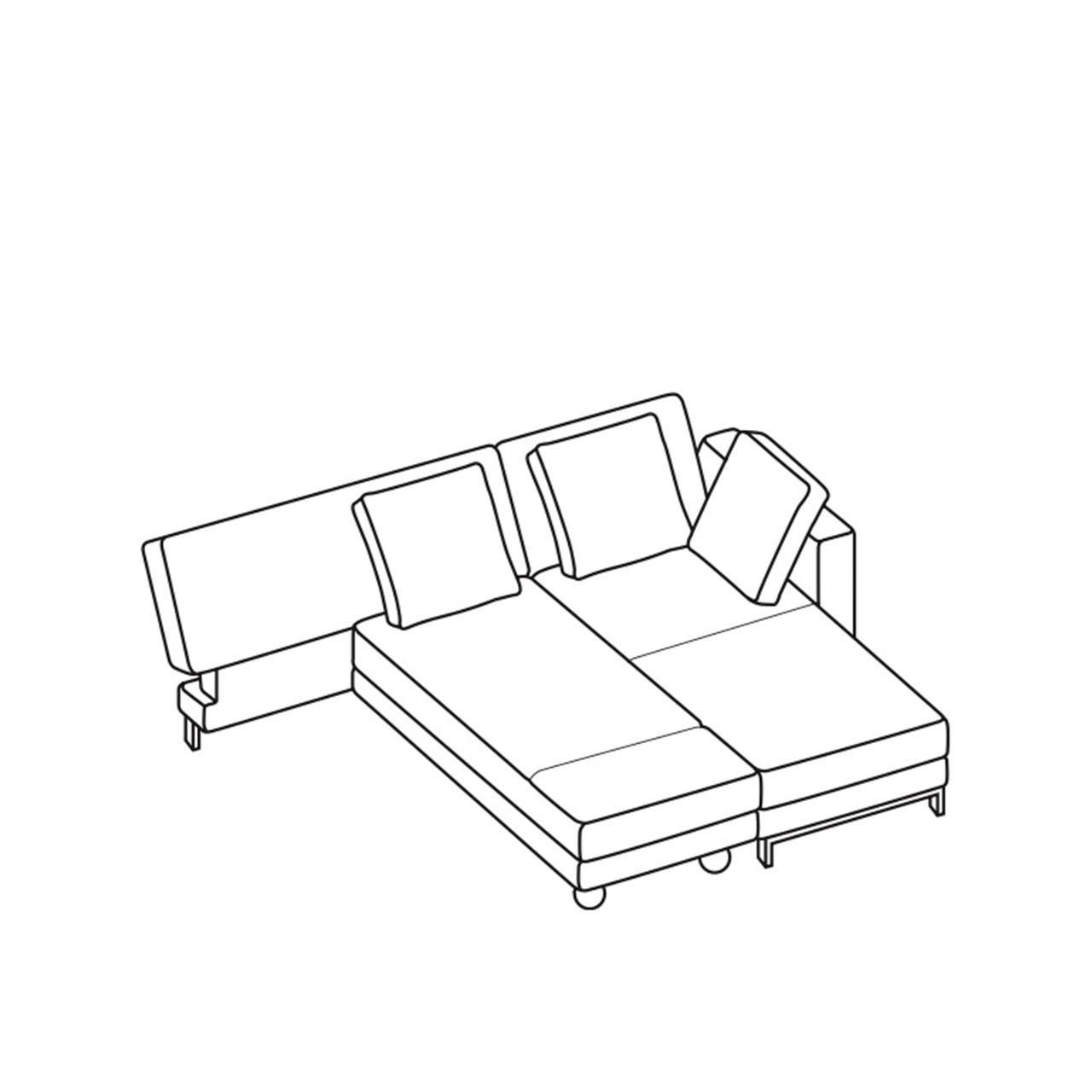 Maßzeichnung brühl four-two compact 68898: Umgestellt zu Liegefläche