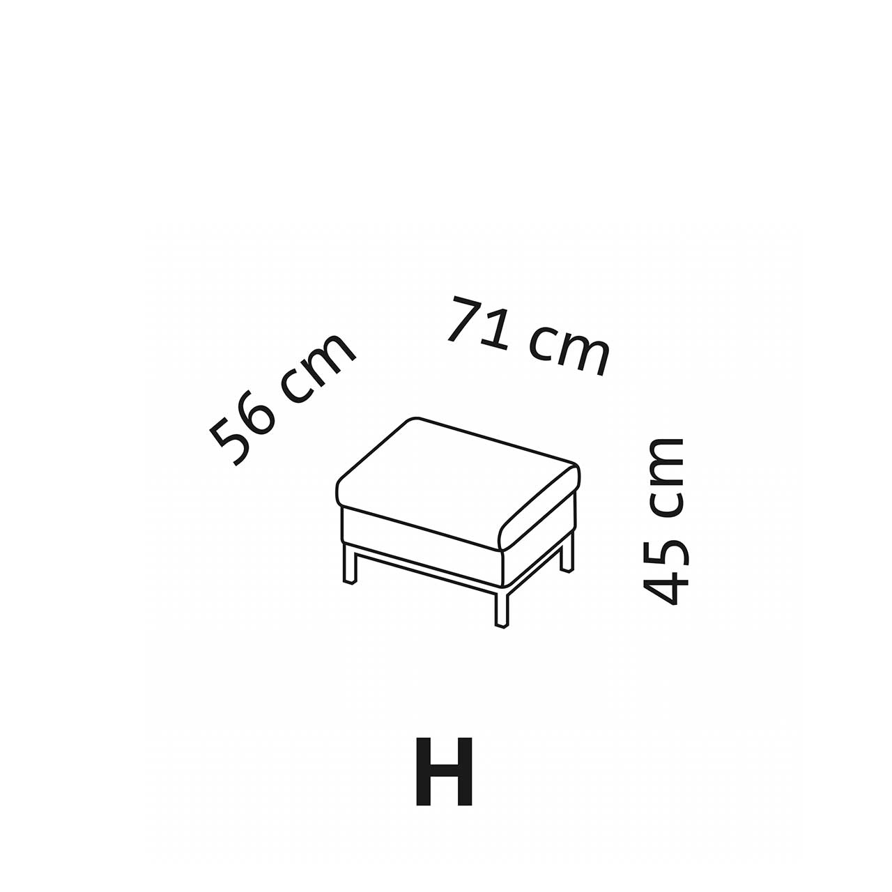 Maßzeichnung brühl tomo compact Hocker