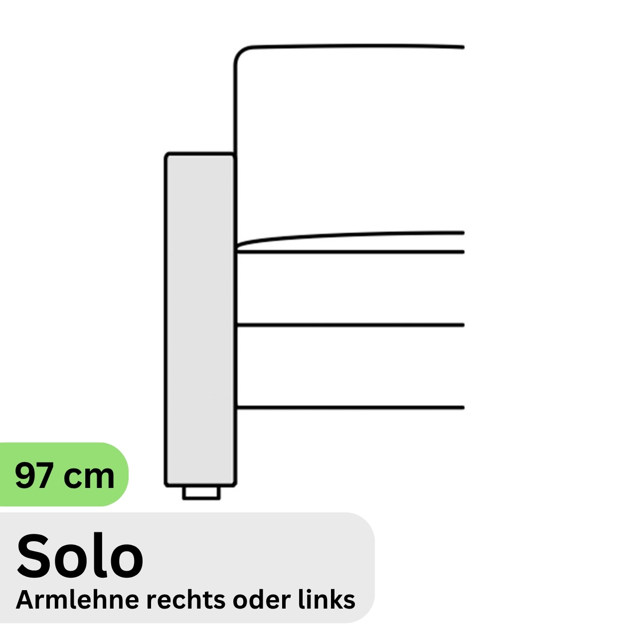 COR Conseta: Skizze Armlehne 97 cm Solo 44930