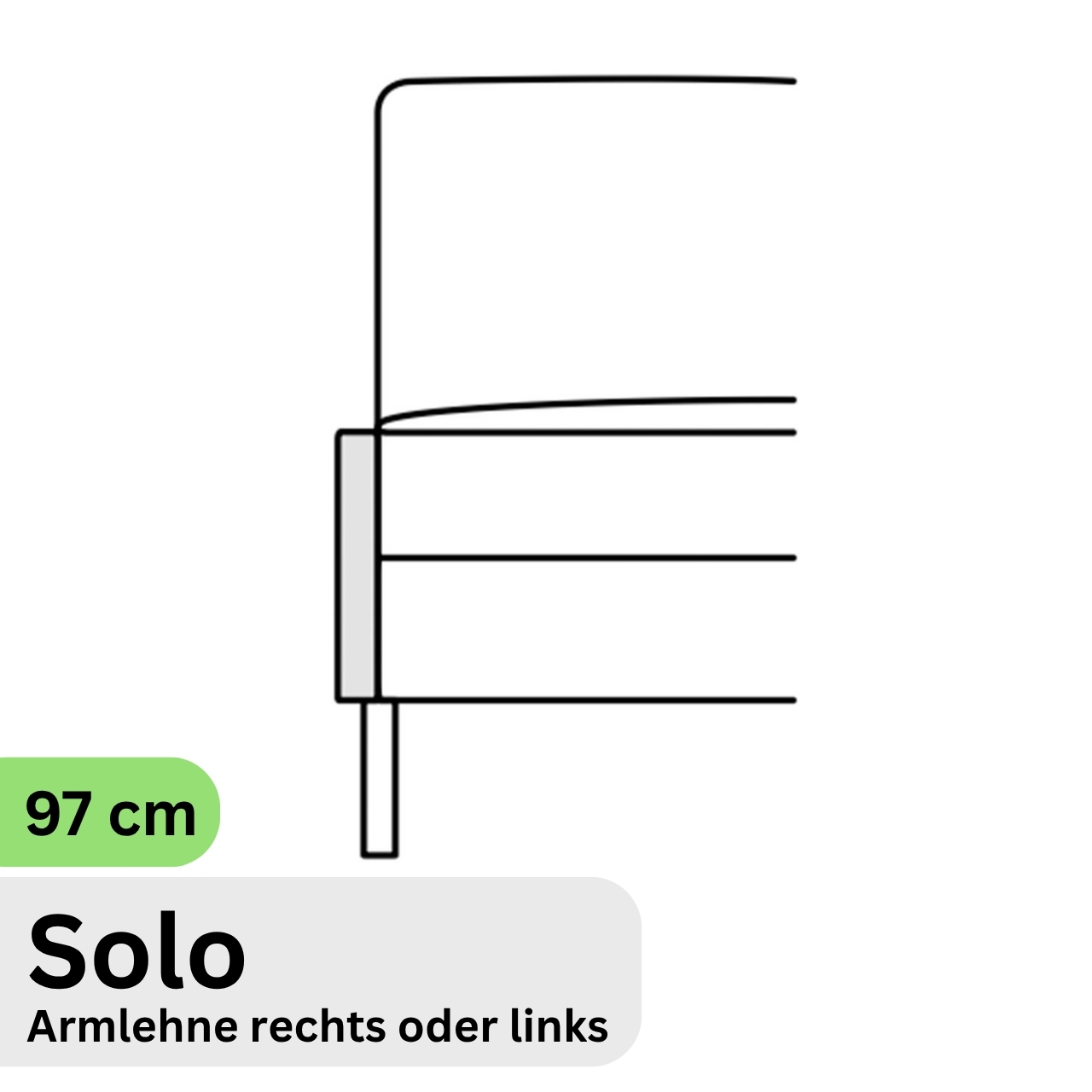 COR Conseta: Skizze Armlehne 97 cm Solo 49910
