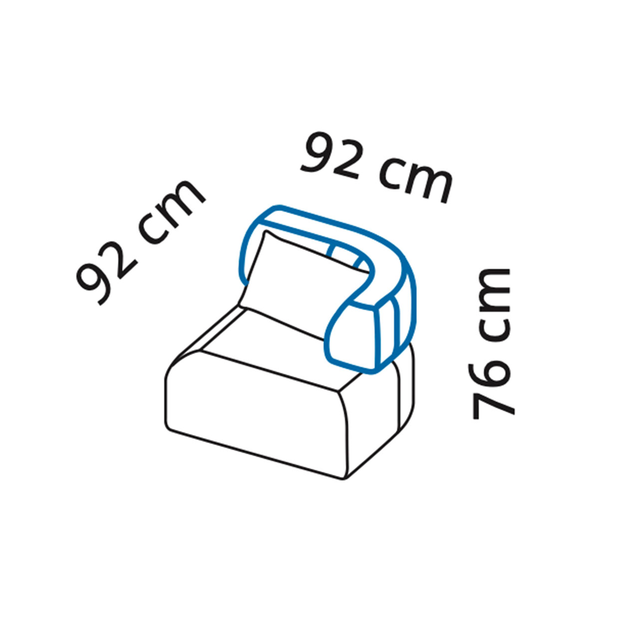 Maßzeichnung für das all together Abschlusselement 73643.