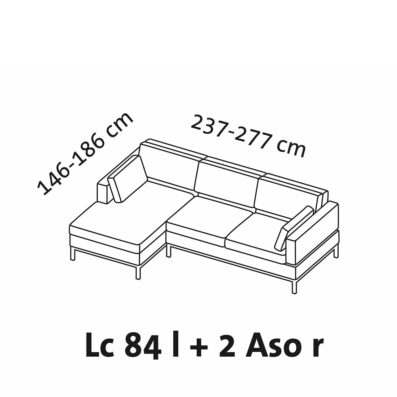 Maßzeichnung brühl tomo soft Eckgarnitur