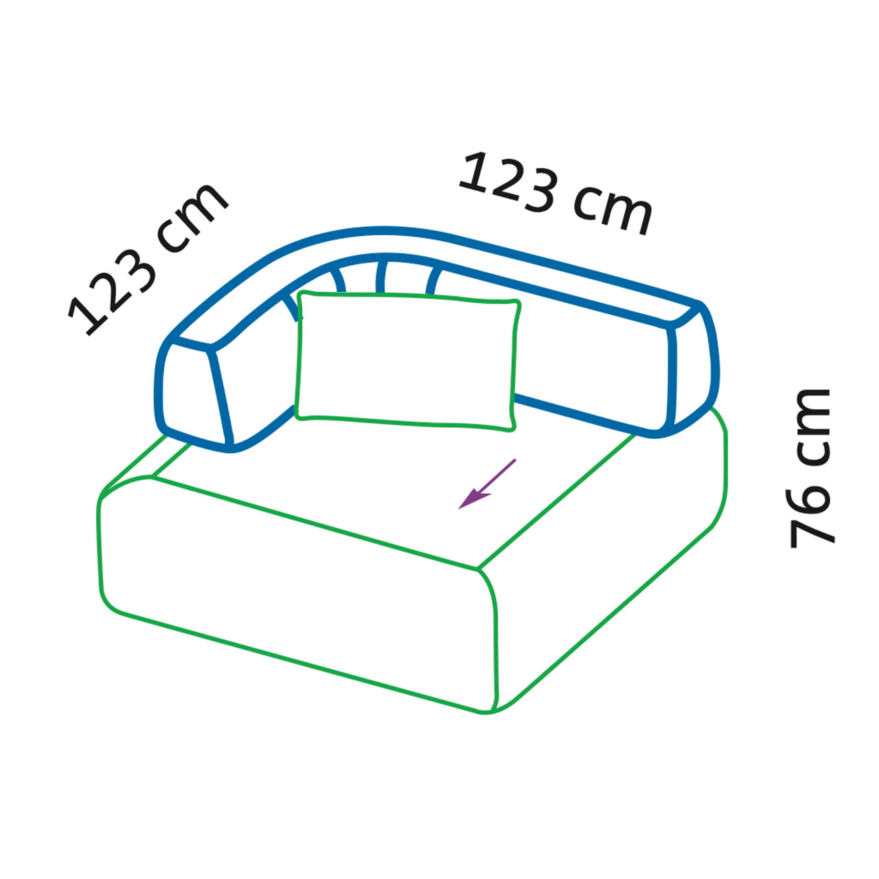 Maßzeichnung für Abschlusselement all together von brühl.
