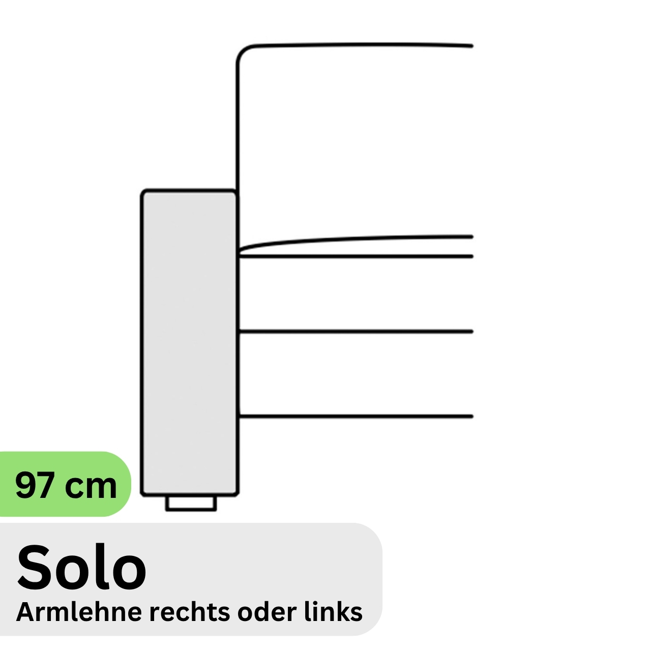 COR Conseta: Skizze Armlehne 97 cm Solo 44940