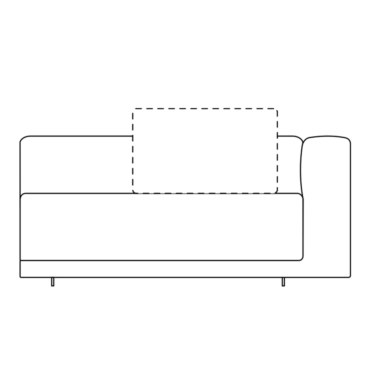 Sitzelement mit Armlehne rechts - Skizze