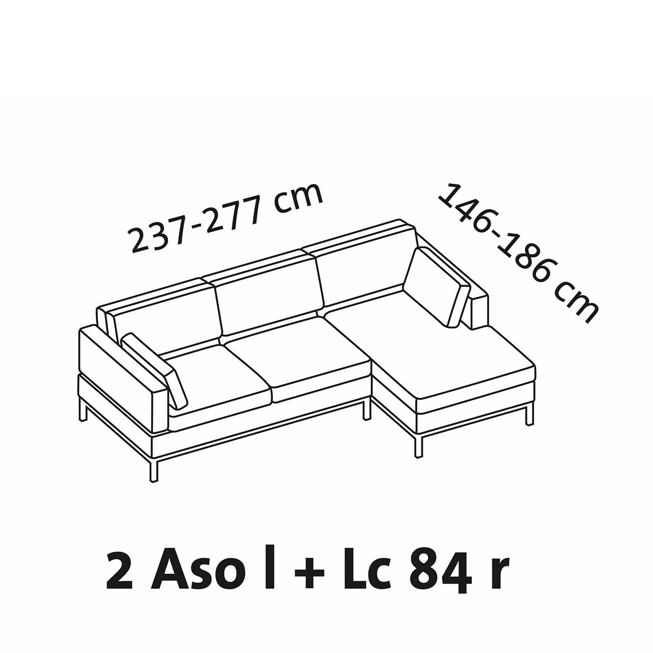 Maßzeichnung brühl tomo soft Eckgarnitur