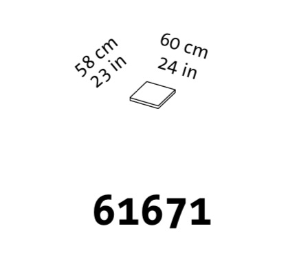 Maßzeichnung für das Tablar add1 61671.