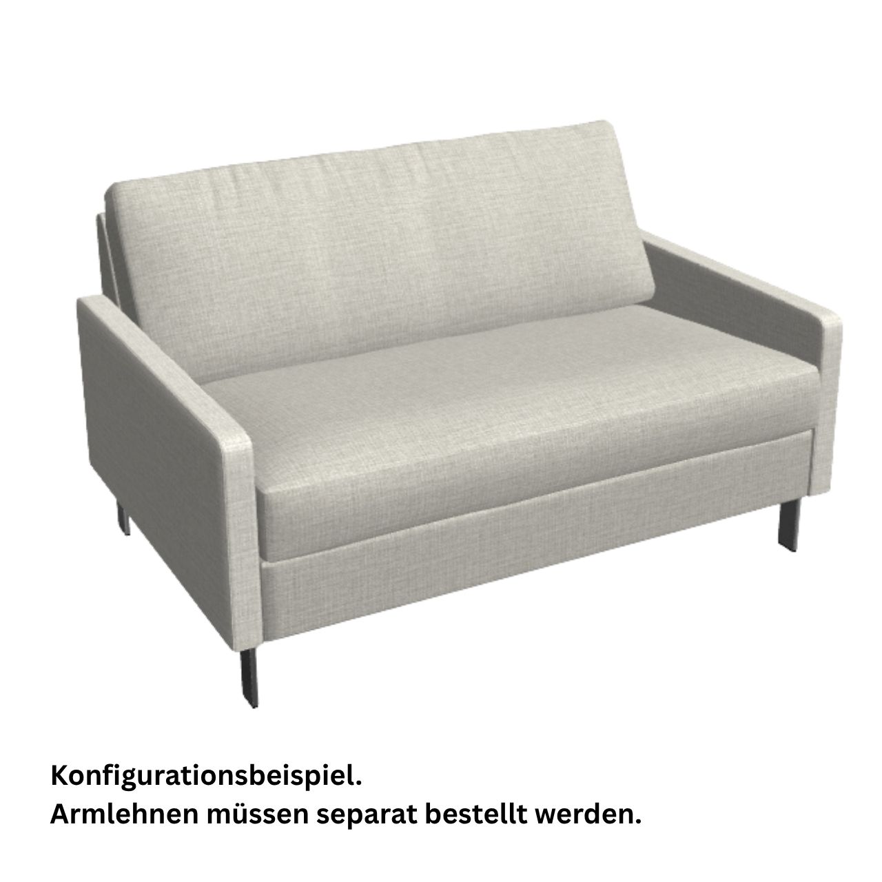 COR Conseta Sofa-Korpus 40260 Breite 120 cm. mit durchgehendem Sitz- und Rückenpolster.