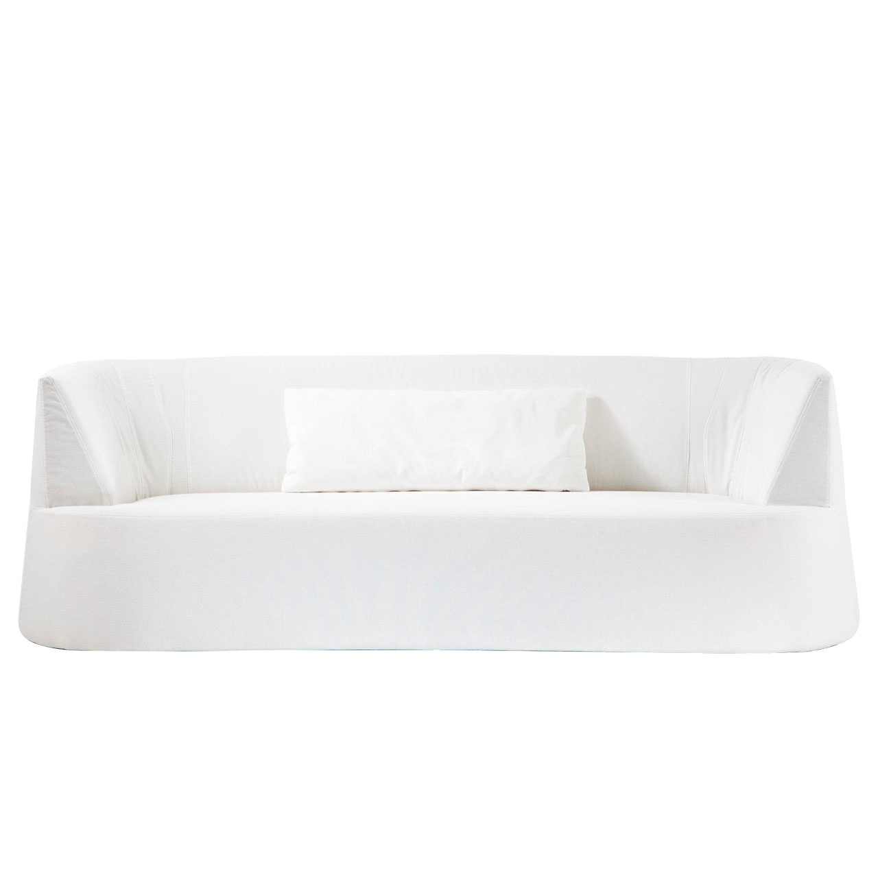 Weißes Ledersofa.