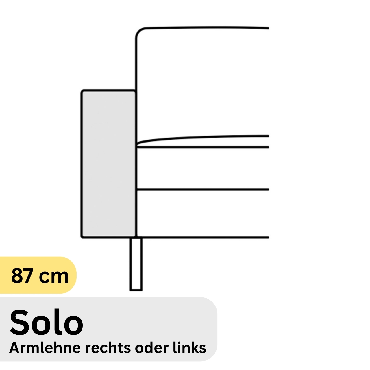 COR Conseta: Skizze Armlehne 87 cm Solo 49040