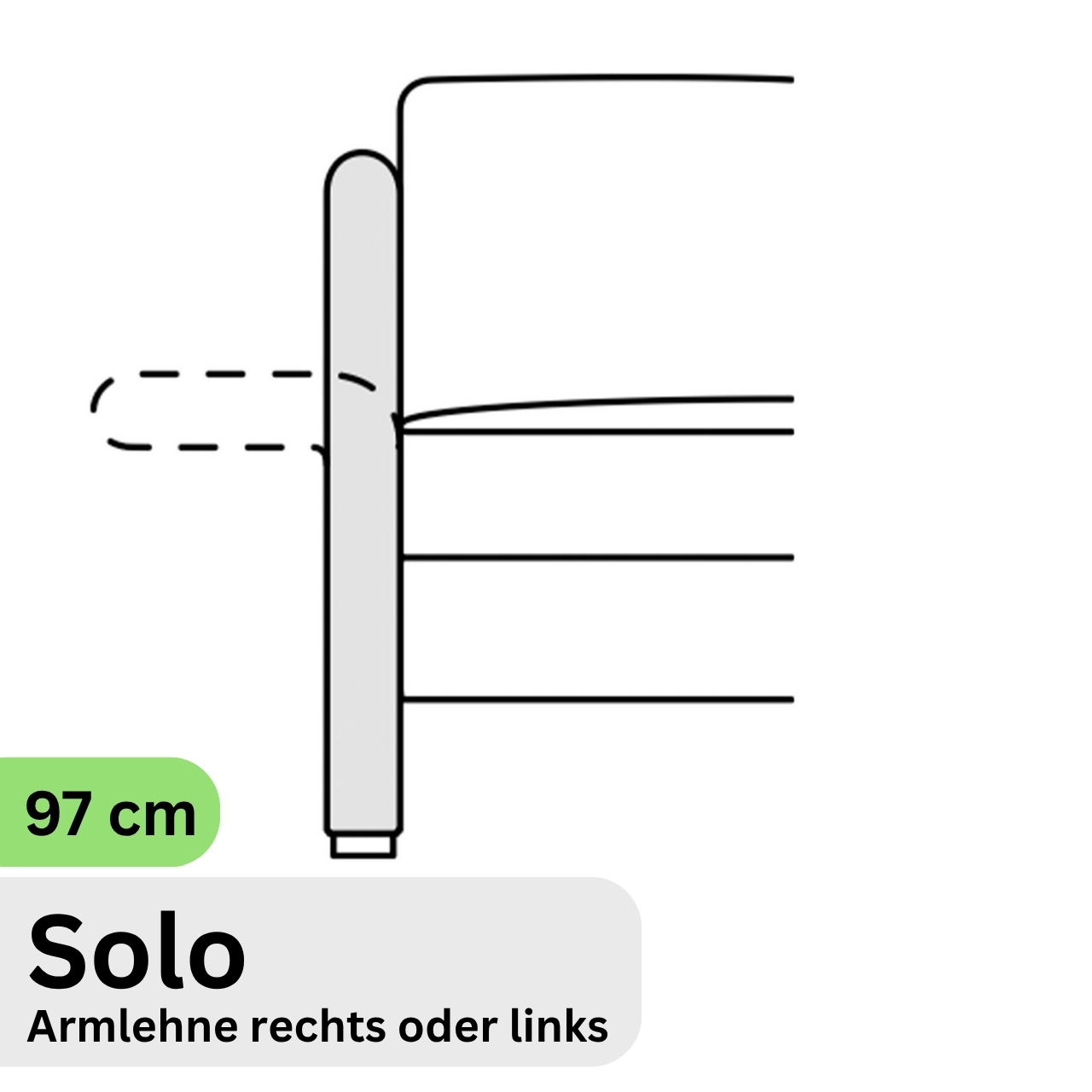 COR Conseta: Skizze Armlehne 97 cm Solo 44960