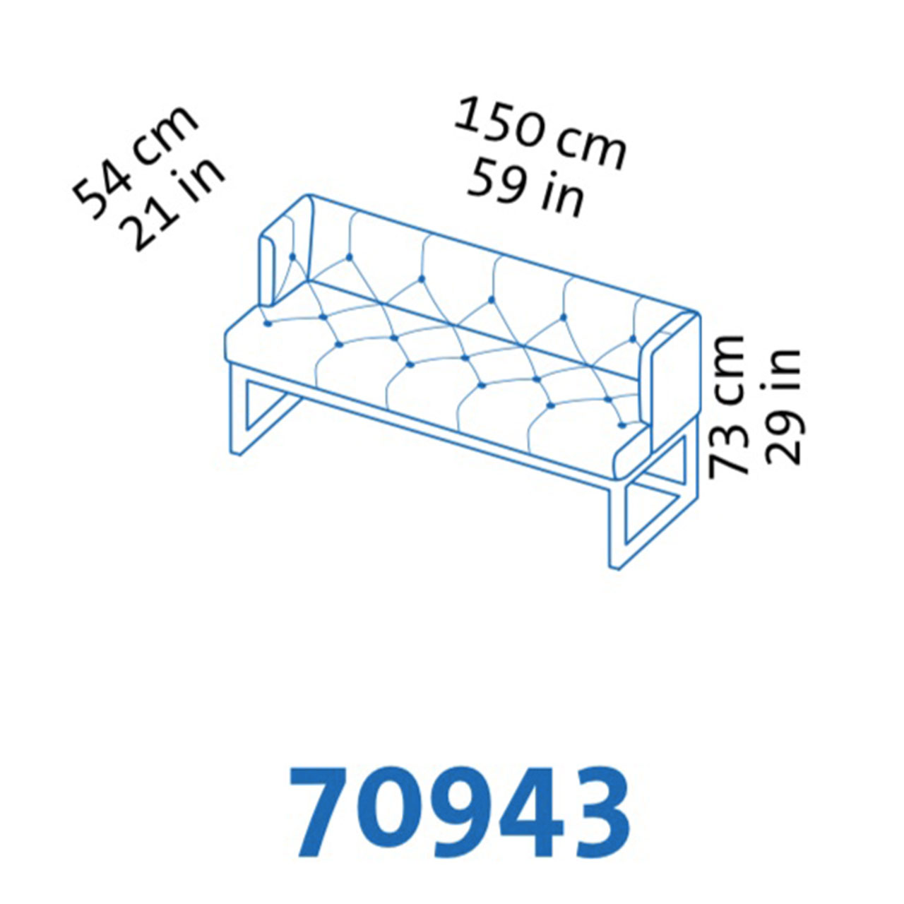 Maßzeichnung brühl belami low Polsterbank