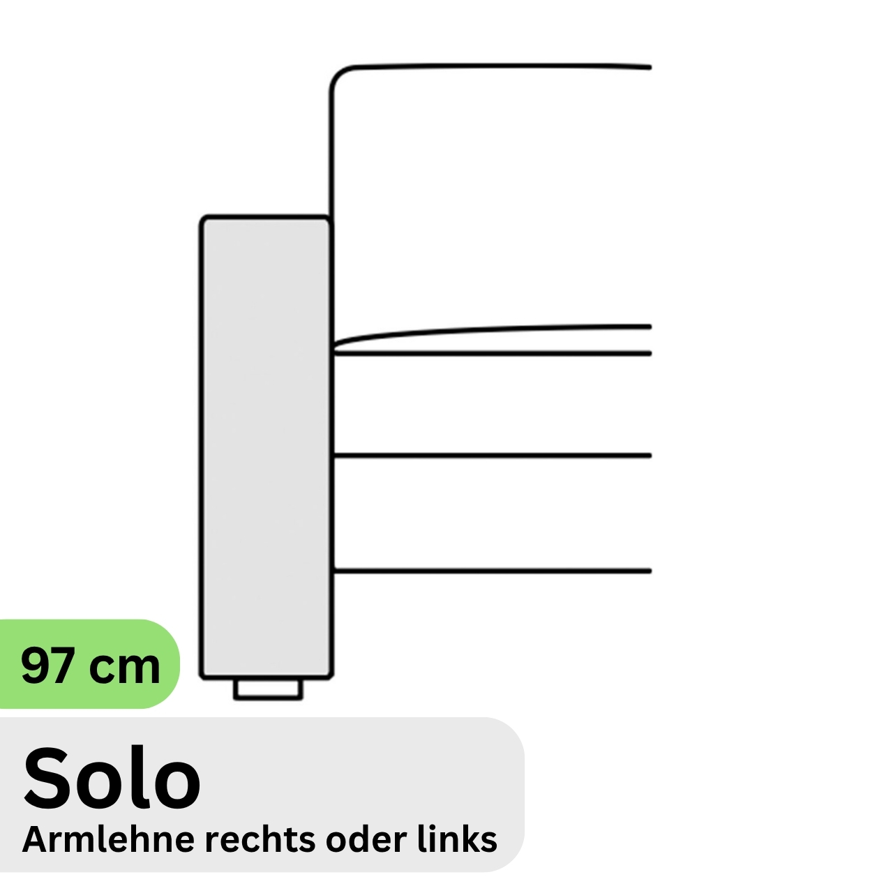 COR Conseta: Skizze Armlehne 97 cm Solo 40970