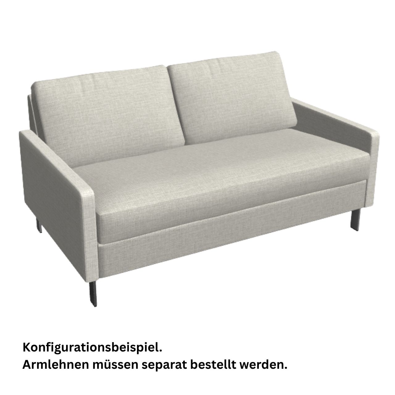COR Conseta Sofa-Korpus 40270 Breite 140 cm mit durchgehendem Sitzpolster.