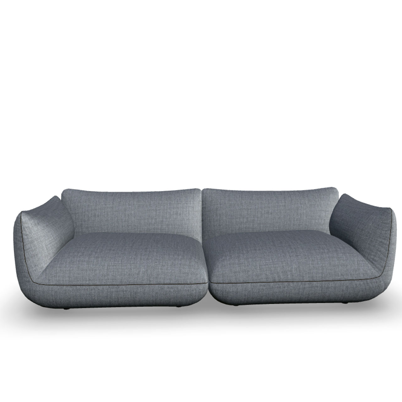 Zweisitzer-Sofa aus grauem Stoff