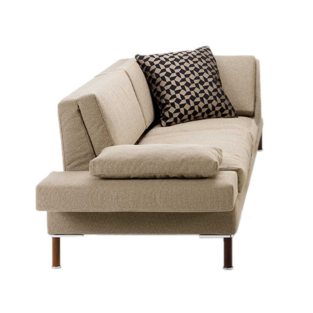 Hellbraunes Eckanbausofa.