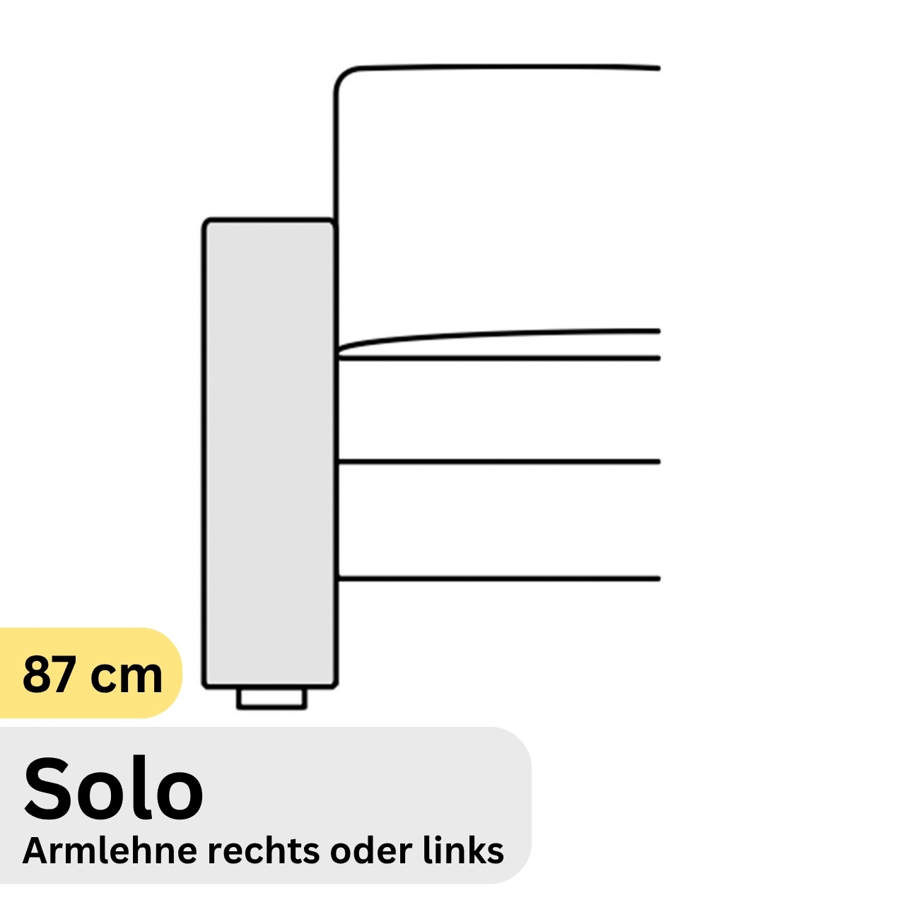 COR Conseta: Skizze Armlehne 87 cm Solo 40070