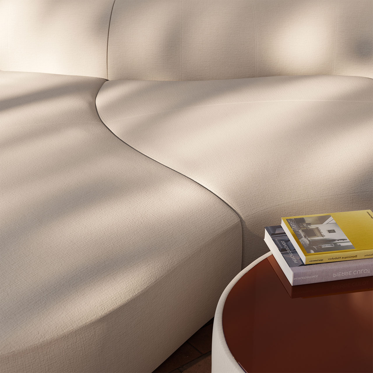 Fokus auf die organisch gerundete Naht.