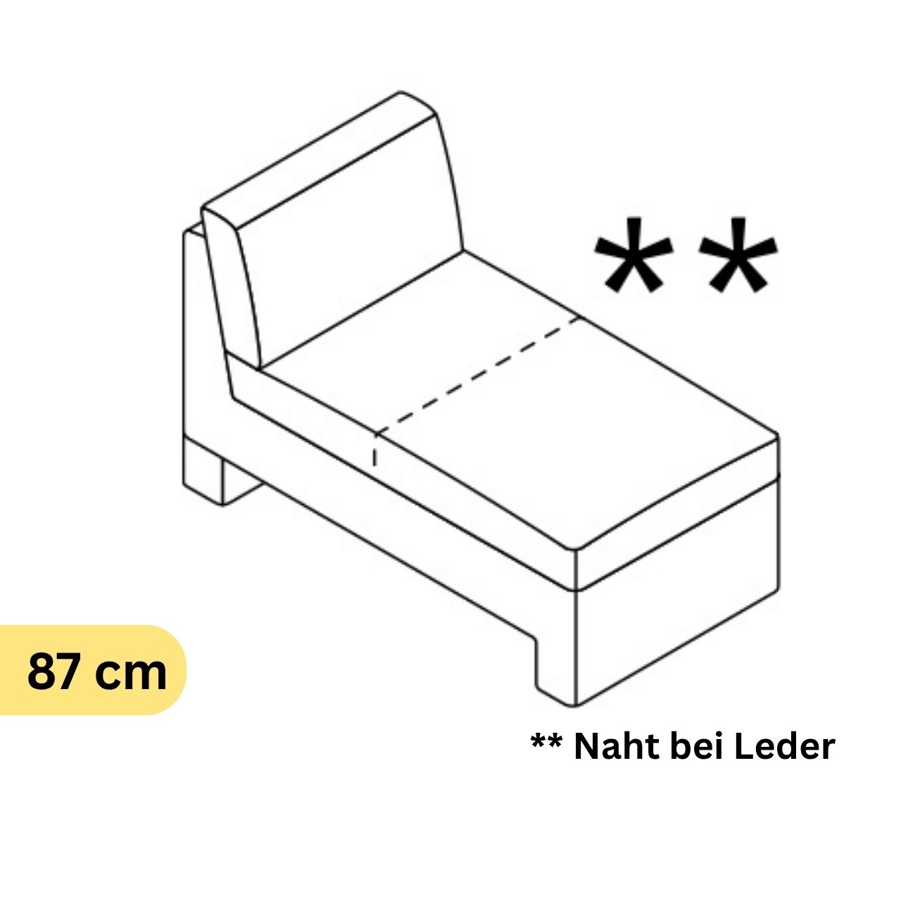 COR Conseta: Skizze Liegeelement für Anbau 87 cm 40581