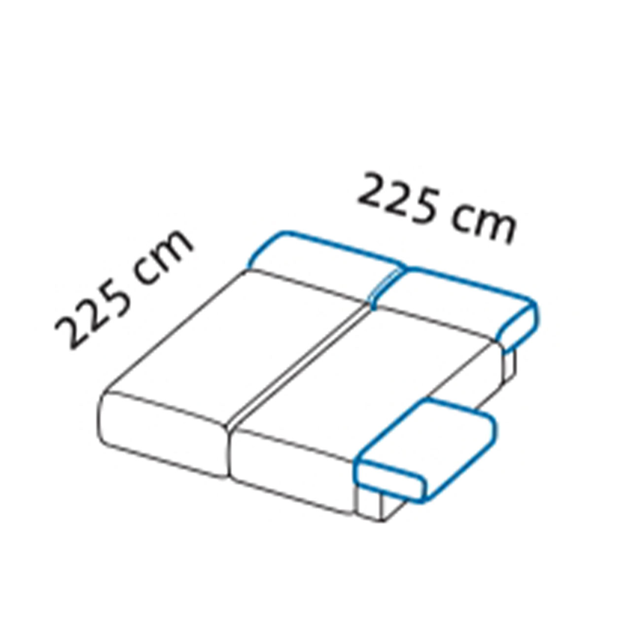 Maßzeichnung brühl piano Ecksofa