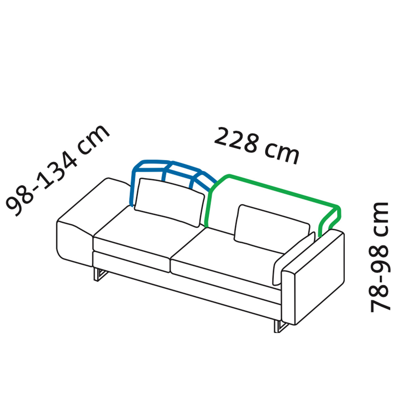 Maßzeichnung brühl embrace Sofa