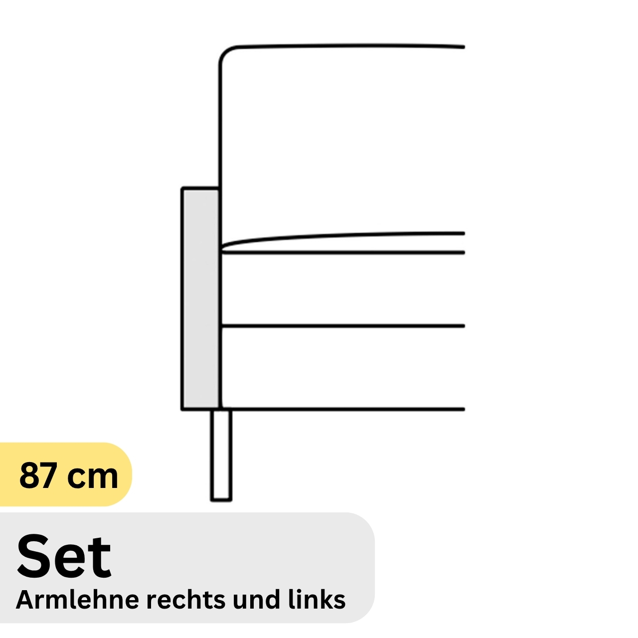 COR Conseta: Skizze Armlehne 87 cm Set 44030