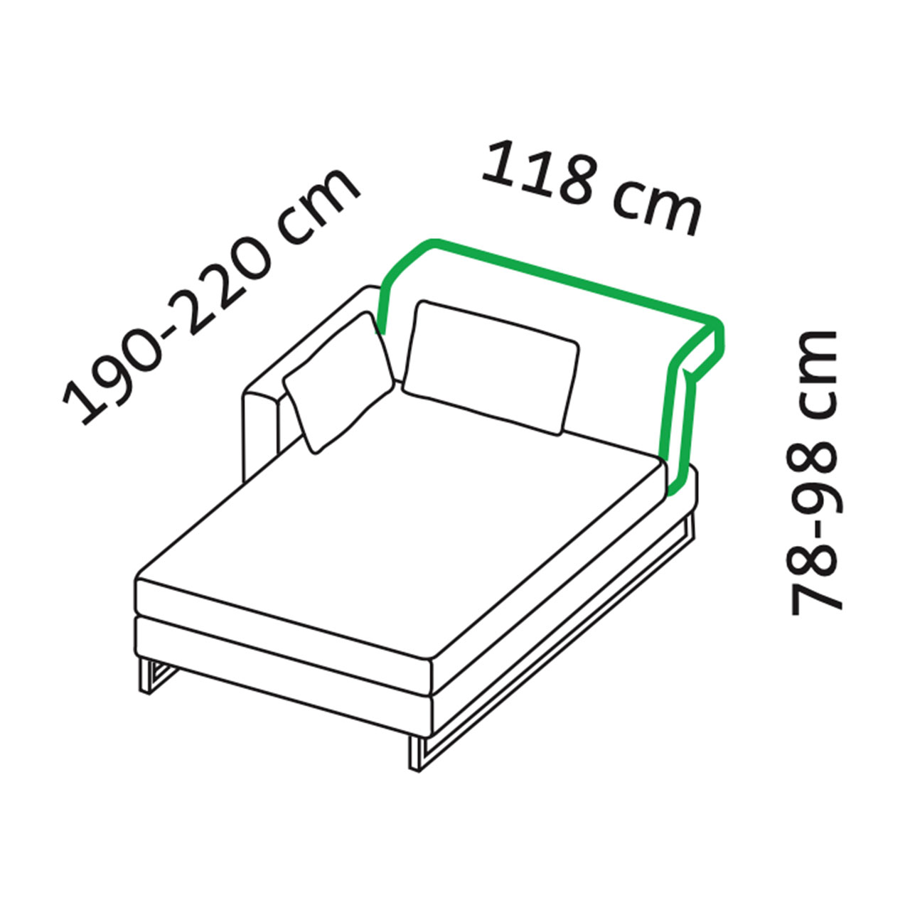 Maßzeichnung brühl embrace Longchair