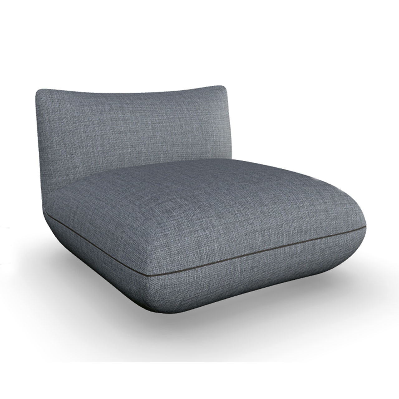 Element ohne Armlehnen aus grauem Stoff in klein