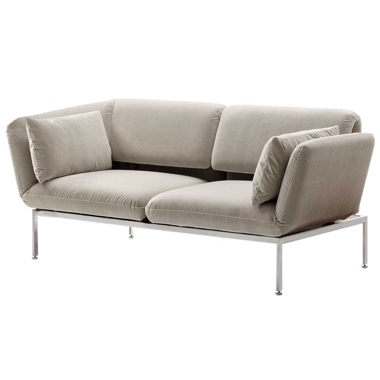 Eckanbausofa der Serie roro medium classic mit Drehsitz rechts in taupe.