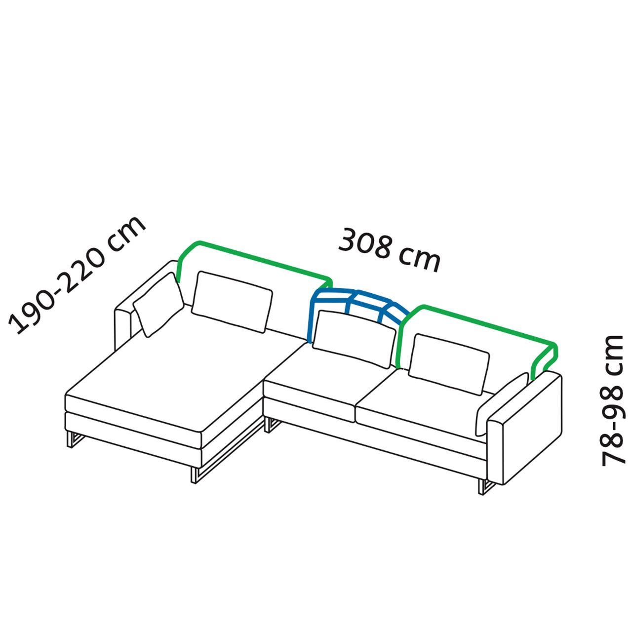 Maßzeichnung brühl embrace Garnitur