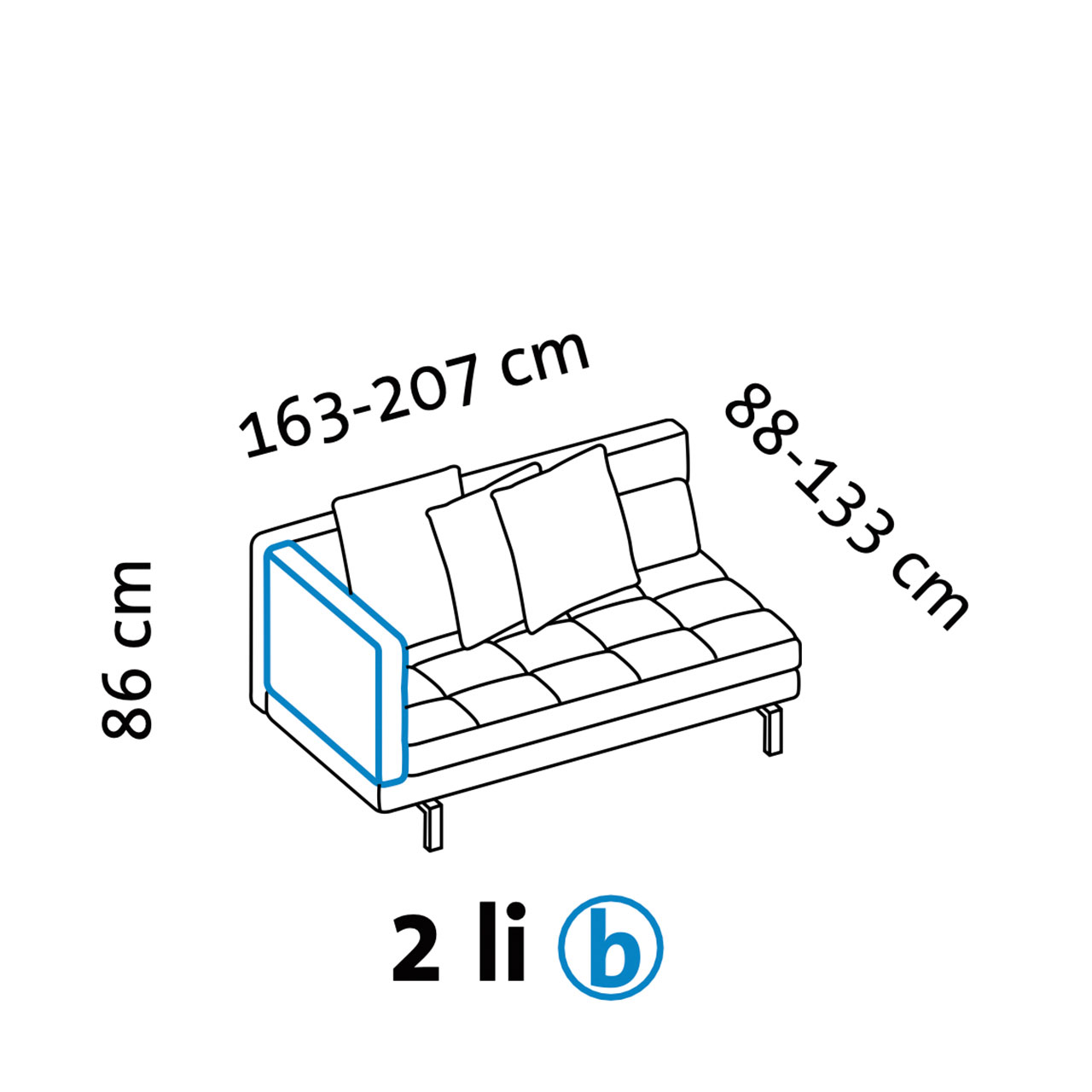 Maßzeichnung brühl amber 67722 Armlehne b
